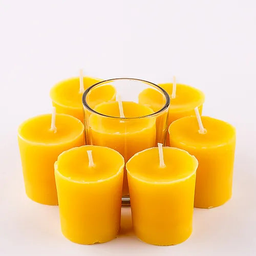 Votive 7 Beeswax Candle gift set with holder