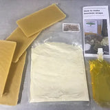 DIY beeswax wrap kits with wax, jojoba, rosin, instructions