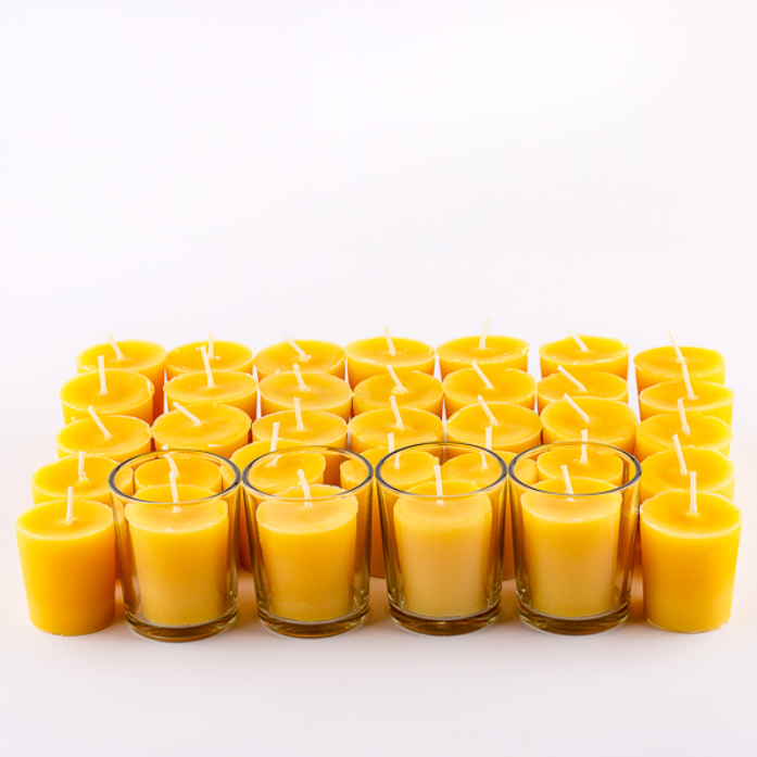 Votive 36 Beeswax Candle Refills - No Holders